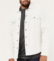 Men's Solid Color Single-Breasted Multi-Pocket Jacket - European and American Style for Spring & Autumn Medium beveik baltos spalvos