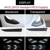 For Tesla Model 3 Y 2017-2023 TPU Blackened Headlight Taillight Foglight Protective Film Modification Black Color Changing Films Model Y Blackened