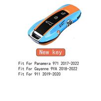 Car Remote Key Cover Racing Style For Porsche Cayenne Panamera Cayman Macan Boxster 971 9Ya 718 911 Racing Keyless Hard Case black