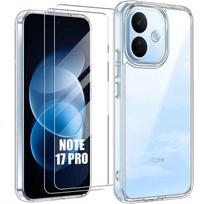 Case for Xiaomi Redmi Note 17 Pro 5G, Transparent Silicone Anti-Scratch Slim - 2 Tempered Glasses