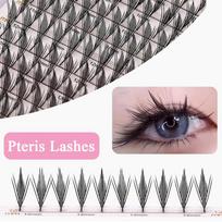 AGUUD Premade Fans Eyelashes Extension Tower Top Feather shape Faux Mink Soft Natural Pre Made Russian Volume Makeup Lashes C&0.07mm&MIX(8-15mm) gray