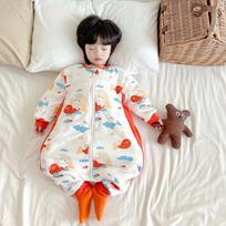Thick Cotton Sleeping Bag Toddlers 1-8 Years Winter Warm Sleepwear Anti-Kick Belly Cover S 80-90cm, 20-24lbs white