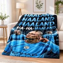 Erling Haaland Spausduotas Flanelinis Antklodė Šiltas Jaukus Miegamojo Užtiesalas Namų Interjerui 80cmx120cm