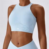 North AL Yoga High Support Sports Bra Women Cutout Back Tight Fit Running Fitness M gray