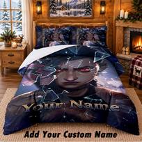 Arcane Custom Name 3Pcs Bedding Set 1 Bed Sheet 2 Pillowcases Bedroom Home Decor 135cmx200cm black