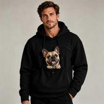 Couple Fleece‑Lined Hoodie With Pet Pocket Long‑Sleeve Loose Warm Hooded Sweatshirt For Autumn Winter Men Women Casual Pullover XXXL brown