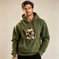 Couple Fleece‑Lined Hoodie With Pet Pocket Long‑Sleeve Loose Warm Hooded Sweatshirt For Autumn Winter Men Women Casual Pullover XXXL