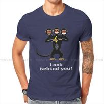 Three Headed  Style Tshirt Monkey Island Game Lechuck Elaine Guybrush Creative Gift Clothes T Shirt Short Sleeve Ofertas 4XL blue