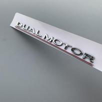 DUAL MOTOR Underlined Letters Emblem for Tesla Model 3 Car Styling Refitting High Performance Trunk Badge Sticker Chrome Black white