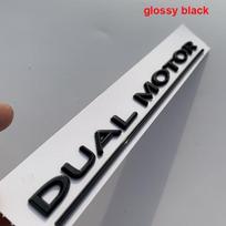 DUAL MOTOR Underlined Letters Emblem for Tesla Model 3 Car Styling Refitting High Performance Trunk Badge Sticker Chrome Black