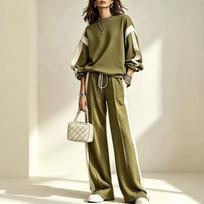 Women's Color Block Hoodie and Sweatpants Set Loose Two Piece Outfit XXL white