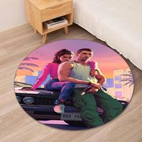 GTA 6 Printed Round Rug Carpet Chair Rug Area Rug Entryway Doormats,for Office Chair Living Room Bedroom Kitchen Room. 80cmx80cm