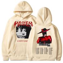 Lady Gaga The Mayhem Ball Tour  Hoodies Trendy Hip Hop Vintage Long Sleeve Men Women Fleece Oversized Tracksuit Streetwear M beige