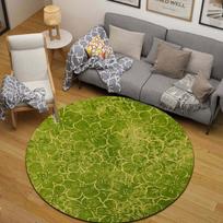 Bohemian Round Moon Multicolor Carpet, Non-Slip Floor Mat for Living Room 120cmx120cm