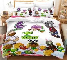 Plants Vs Bedding Sets Zombie US Europe UK Size Quilt Cartoon Bed Cover Duvet Cover Pillow Case 2-3 Pieces Sets Adult Children AU Single 140x210cm