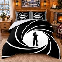 James Bond 007 Raštų Patalynės Komplektas 3 dalys Paklodė Ir Pagalvių Užvalkalai Namų Miegamajam 180cmx210cm