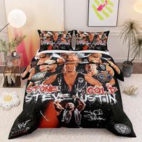 Stone Cold Steve Austin Wrestling Design Bedding Set (1 duvet cover, 2 pillowcases, duvet not included) 140x200cm