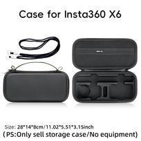 Hard Shell Storage Case for Insta360 X6 Camera Carrying Bag Selfie Stick Charger Battery Cable Travel Organizer Accessories For X6 gray