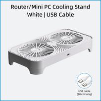 Router Cooling Stand Dual Fan USB Powered Silent Heat Dissipation Base for WiFi Router TV Box Set Top Box Modem Mini PC