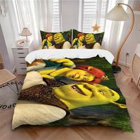 3Pcs Shrek Princess Fiona Adventure Bedding Set Soft Fabric Duvet Cover Pillowcases Home Xmas Halloween Gift 1 Duvet Cover 2 Pillowcase S1407 140cmx210cm black