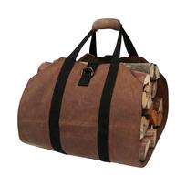 Firewood Carrier Wood Carring Bag with Handles Durable Waxed Canvas Log Carrier Large Log Tote Bag Firewood Holder for Camping Indoor 39 X 16 Inch black