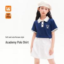 Girl's Preppy Short-Sleeve T-Shirt 130