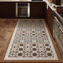 Kitchen Floor Mat Pvc Leather Waterproof Carpet Long Non-slip Oil-proof Foot Mats American Retro Rug Style Home Decoration Rugs 1pc 40x120cm