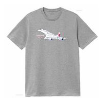 Aeroclassic Aviation Heritage Concorde Marškinėliai Šaunus lėktuvo printas Apvalus kaklas vintage Išskalbti dizainerio drabužiai Kvėpuojantys M gray