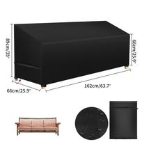210D Waterproof Garden Patio Bench Cover for Rattan Sun Lounger Stacking Garden Chair Cover Outdoor Patio Furniture Cover black