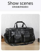 Large Capacity Leather Travel Bag Unisex Duffel Bag With Shoe Compartment Multifunctional Fitness Sports Bag ruda