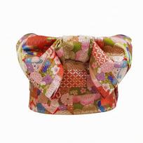 Pre-Tied Obi Waist Waistband-Size Structured Kimono Sash with Bow for Festivals beige