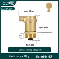 Automatic Solar Water Heater Air Vent Valve, 3-Point Tap, All-Copper for Radiator, Pipe, Floor Heating, Wall-Mounted Boiler.