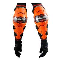Motorcycle Knee Pads Leg Guards Protective Gear Off-Road Riding Cycling Safety Armor Set E09-2 Vibrant Orange