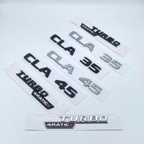 3D ABS Juoda Sidabrinė Raidės CLA35 CLA45 Turbo 4matic+ Emblema Mercedes Benz AMG Automobilio Sparno Bagažinės Galinės C118 W117 Logotipo Lipdukas LK9 CLA 45 matinė juoda spalva