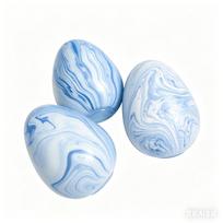 Kids  Childrens Colorful Swirl Glass Eggs, Easter Decorative Ornaments, Toy Gift Present white