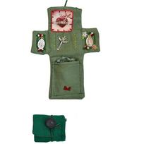 Cross Included Inside Pocket Shrine with Silver Handmade Sewing Accessories Mini Travel Shrine Pouch