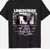 Unisex shirt Cotton Oversize Large Size Linkin Park Logo Rock Band Signature shirt TEE New Black T shirt Full size S-5XL S gray