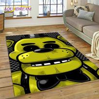 3D Siaubo Žaidimas FNAF-F Freddy Kilimas Svetainės Miegamojo Namų Sofos Dekoravimui, Vaikų Žaidimų Zonos Kilimas Neslystantis Grindų Kilimėlis Dovana 40x60cm( 15x23in ) yellow