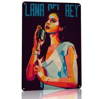 Lana Del Rey Tin Poster Customized Wall Art Retro Vintage Metal Signs for Fans Room Decoration Home Decor Items Wand Deko House 20x30cm（7.8x11.8inch） beige