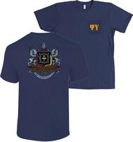 Psi Upsilon Fraternity Crest Bella + Canvas POCKET Shirt - MORE COLORS 3XL black