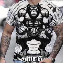 Vyriški vasariniai kvėpuojantys greitai džiūstantys sportiniai marškinėliai Madingi bokso trumpomis rankovėmis T-shirtai 2XL black