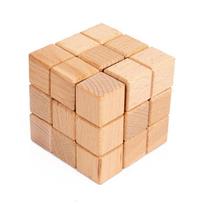 Toys Educational Casse Tete 3D Wooden Cube Puzzle IQ Logic Training Brain Teaser Puzzles Rompecabezas Montessori beige