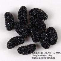 Stackable Beads Fruit Necklace Accessories Not Hole Fruit Beaded accessories for Not Hole Women Blackberry gray