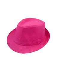 Unisex Britiška Retro Fedora skrybėlė: Fluorescentinė šokio ir scenos skrybėlė M (56-58 cm) rožinė raudona spalva