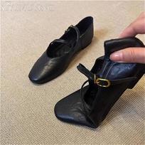 Plokštieji Batai Moteriški Retro Padas Odiniai Baleto 2025 Pavasario Tendencija Sukneliniai Elegantiški Batai Laisvalaikio Seklūs Patogūs 39 juoda