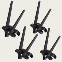 4 Finger Chopsticks Lazy Auxiliary Chopsticks Hold Snacks Not Dirty Hands Chopsticks Finger Ring Play Game Lazy Artifact black