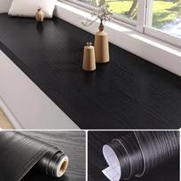 Juodo medžio rašto durų ir baldų renovacijos lipdukų rinkinys 7cm x 10m black