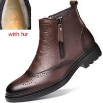 Natūralios odos vyriški batai su užtrauktuku Aukšta viršūnė Šilti vyriški trumpi batai Bota Masculinas De Couro Bottines Bottes Hommes En Cuir 11 gray