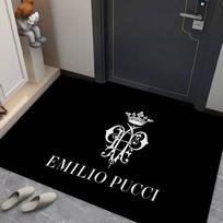 E-emilio P-pucci Logo Bathroom Mat Anti-slip Absorb Water Long Strip Cushion Bedroon Mat Hotel Decor Mat 50x80cm black