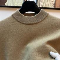 Vyriškas 100% merino vilnos apatinis sluoksnis su pusiau aukštu kaklu, 12 gijų plokščio mezgimo, autentiška avikailio. L šviesios chaki spalvos